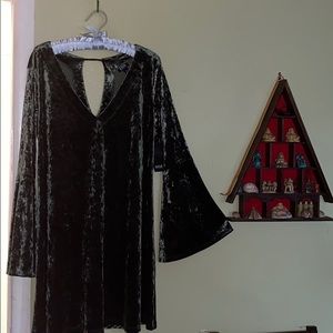 Green Dress with Bell Sleeves